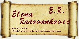 Elena Radovanković vizit kartica